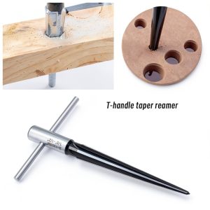 Create idea T Handle Tapered Reamer Carbon Steel Guitar Bridge Pin Reamer Guitar Handle Drilling Tool for 1/8-1/2 3-13mm Holes Taper Holes Wooden Countersinks Chamfers-0