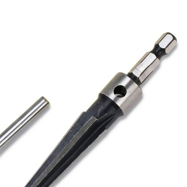 T Handle Tapered Reamer Set, 1/8"-1/2" 3/16"-5/8"Tapered 6 Fluted Chamfer Reaming Woodworker Tool for Steel Wood Alloy-7
