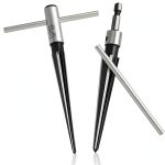 T Handle Tapered Reamer Set, 1/8"-1/2" 3/16"-5/8"Tapered 6 Fluted Chamfer Reaming Woodworker Tool for Steel Wood Alloy-0