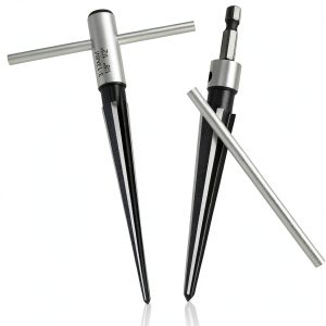 T Handle Tapered Reamer Set, 1/8"-1/2" 3/16"-5/8"Tapered 6 Fluted Chamfer Reaming Woodworker Tool for Steel Wood Alloy-0